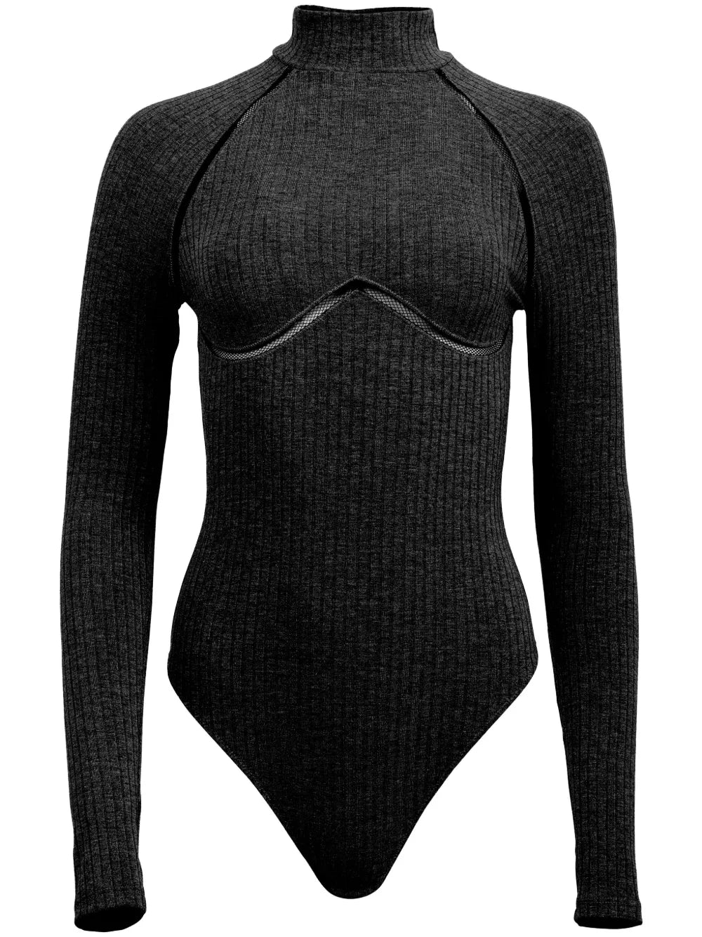Lattice-Trim Ribbed Bodysuit