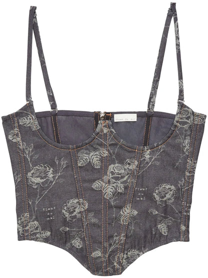 No Cup Jacquard Bustier