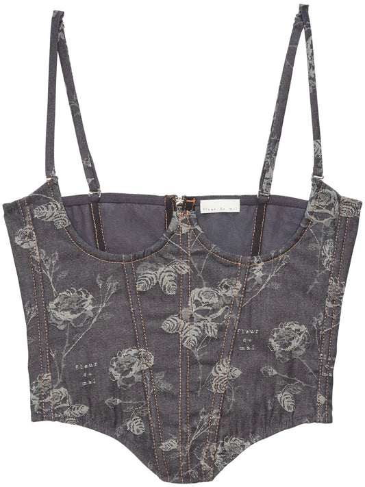 No Cup Jacquard Bustier