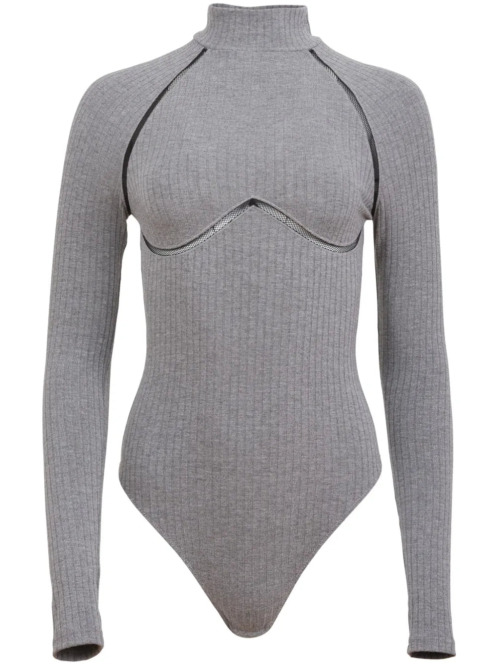 Lattice-Trim Ribbed Bodysuit