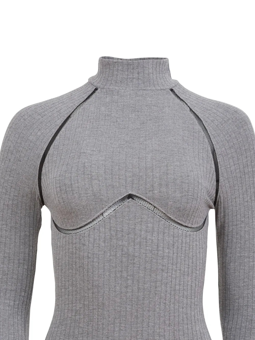 Lattice-Trim Ribbed Bodysuit