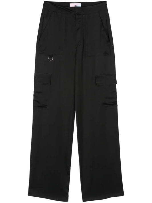 Satin Straight Cargo Pants