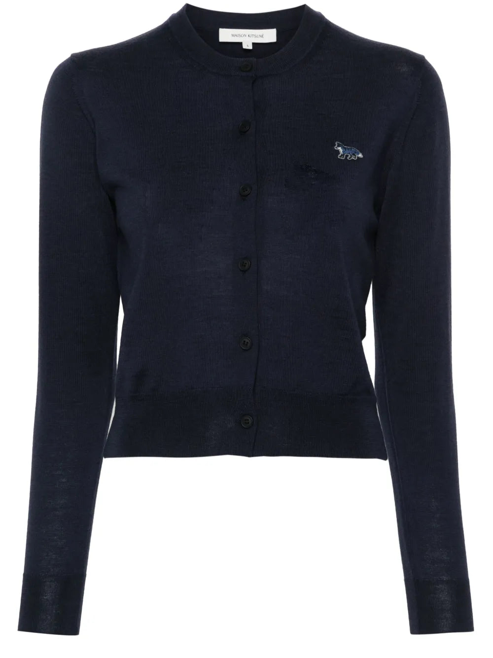 Logo-Embroidered Wool Cardigan