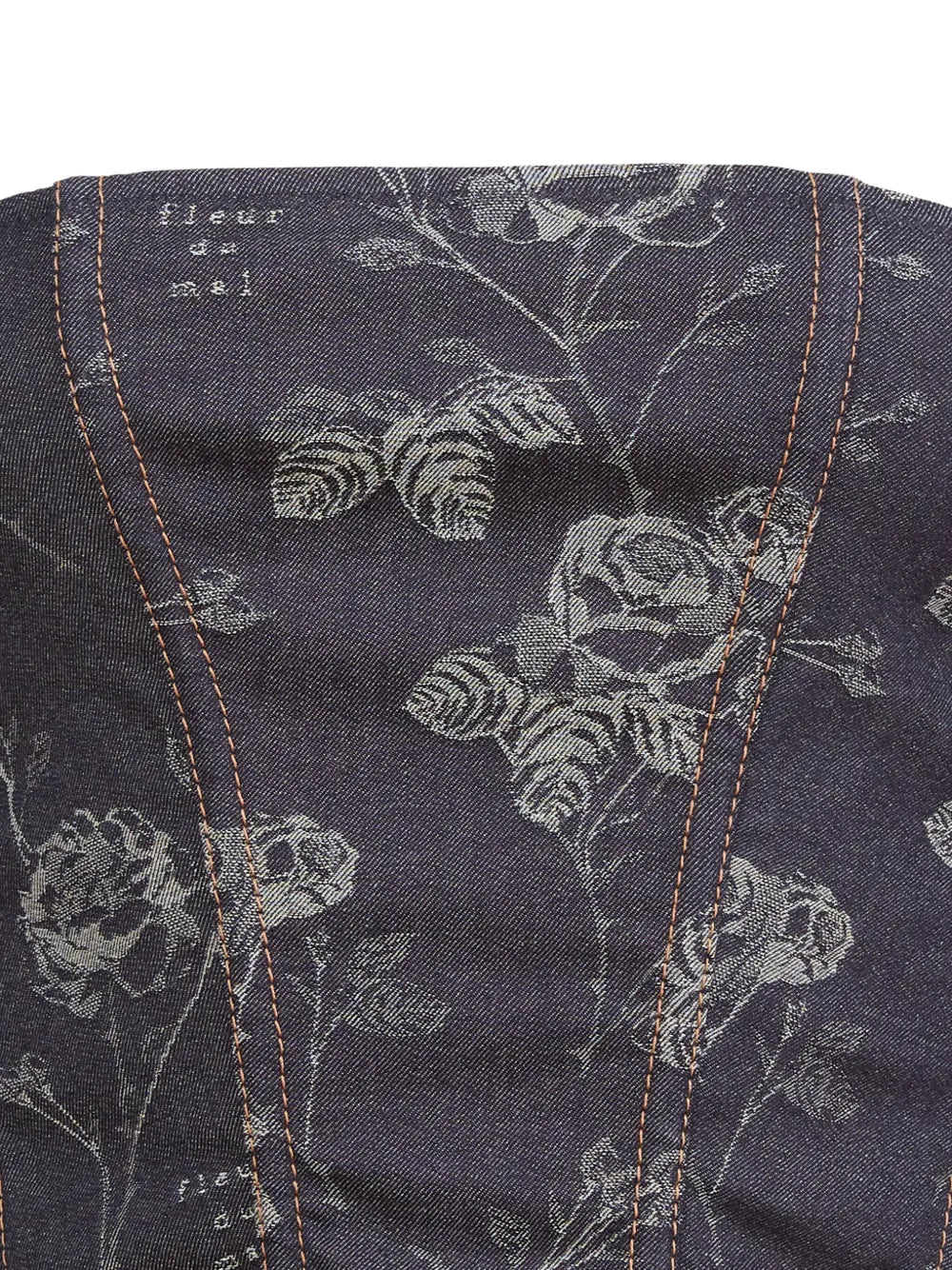 Floral-Jacquard Corset Top