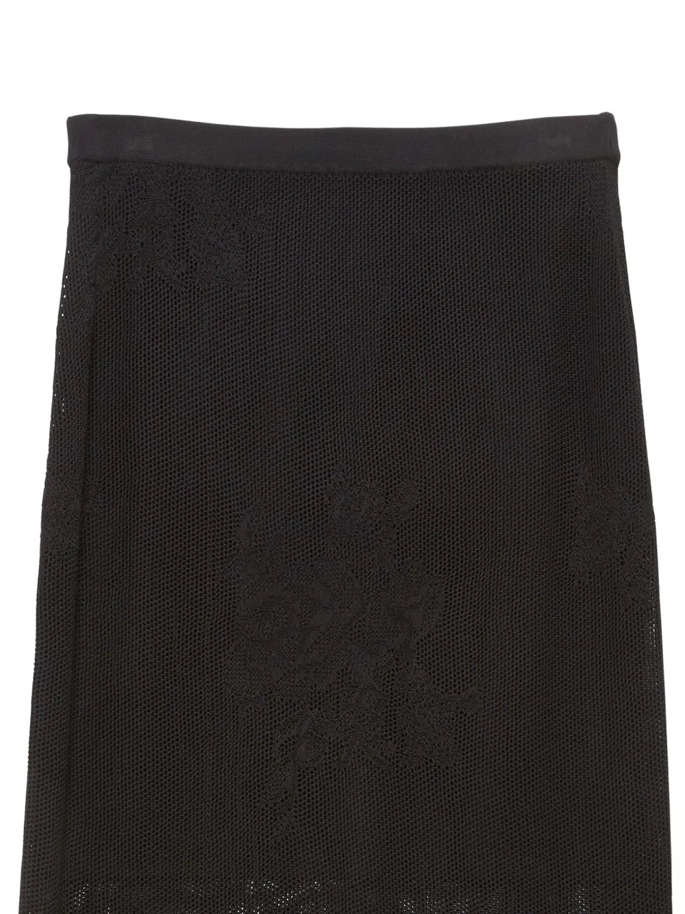 Pointelle-Knit Lace Maxi Skirt
