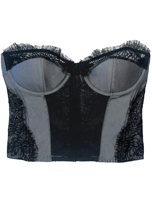 Poplin Plunge Bustier