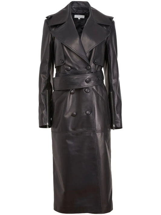 Moto Leather Trench Coat