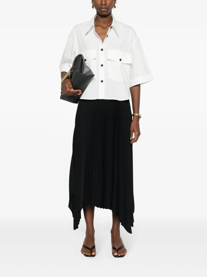 High-Low Hem Cotton Shirt