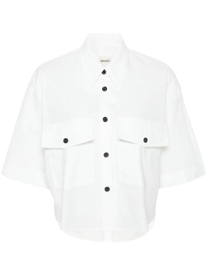 High-Low Hem Cotton Shirt