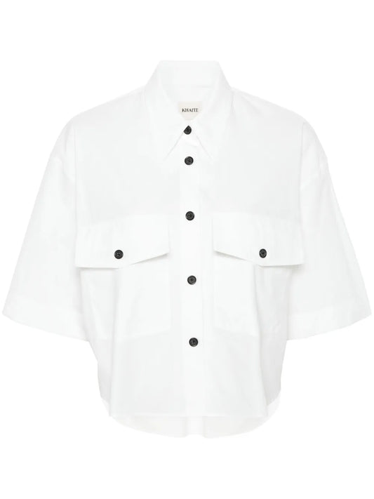 High-Low Hem Cotton Shirt