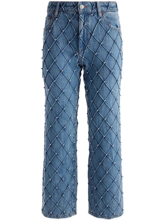 Weezy Quilted Cropped Jeans
