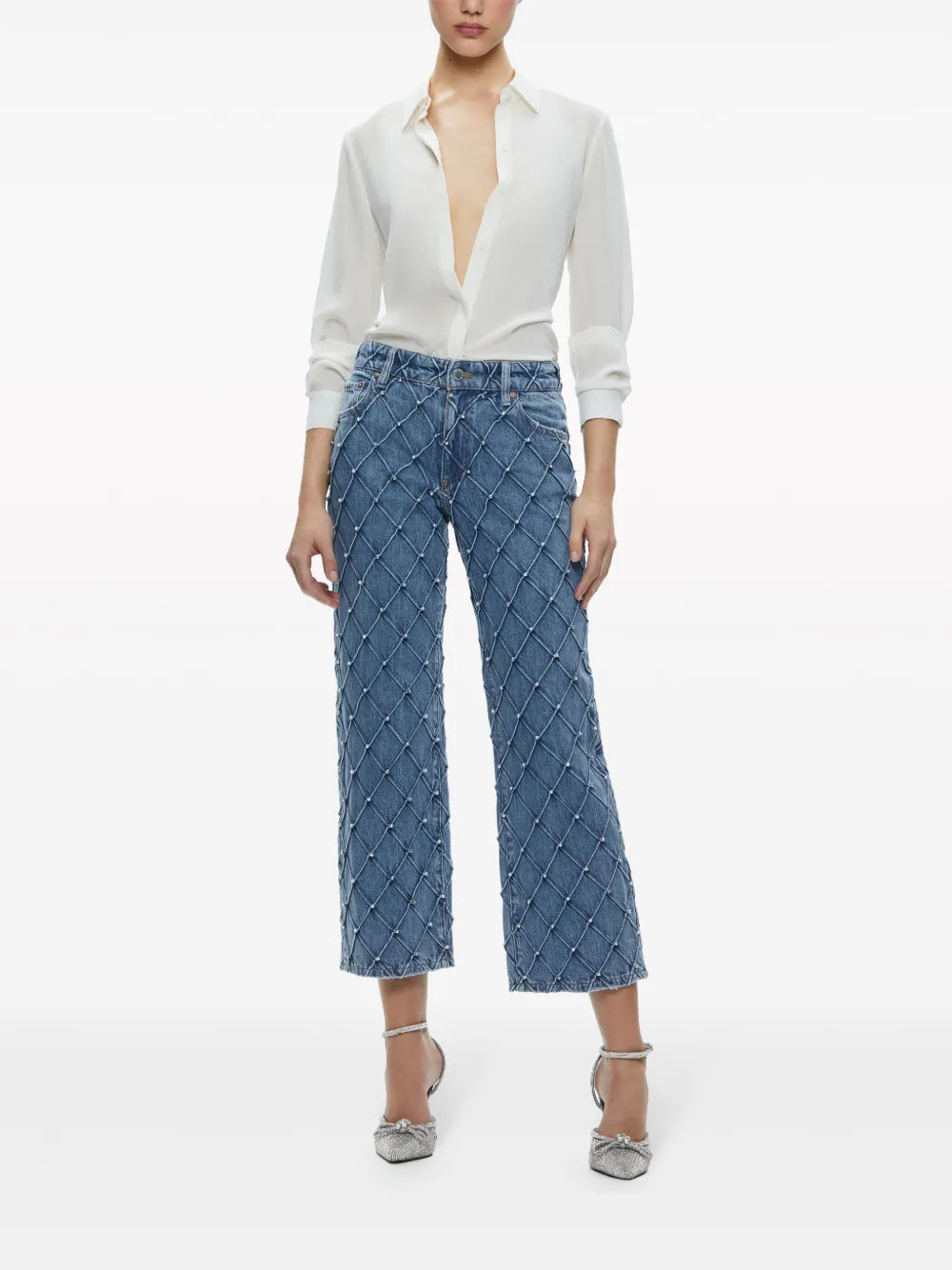 Weezy Quilted Cropped Jeans