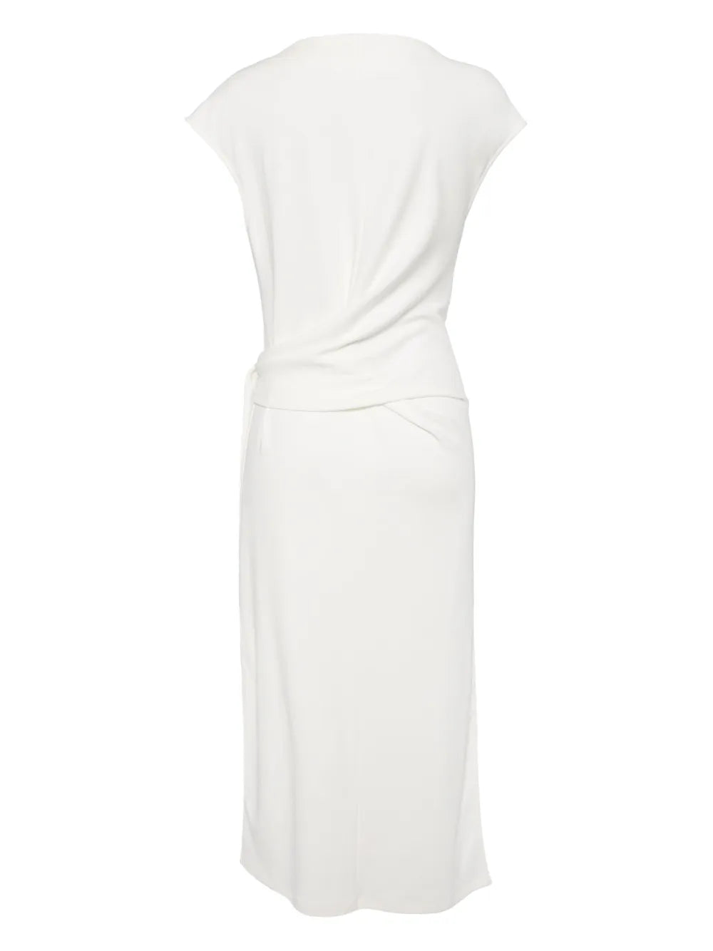Knot-Detail Sleeveless Cotton-Jersey Midi Dress