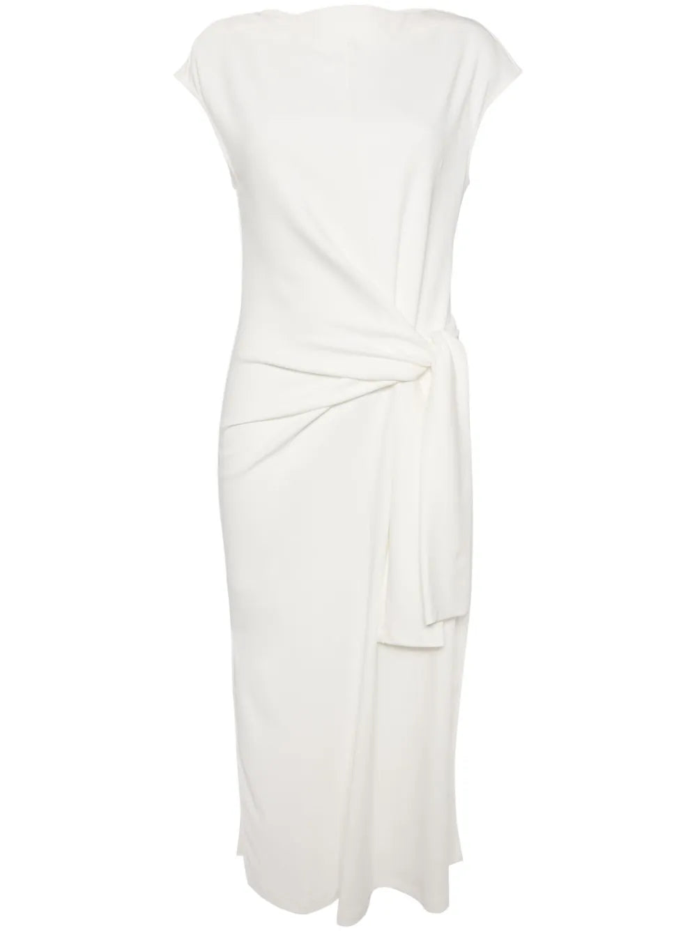 Knot-Detail Sleeveless Cotton-Jersey Midi Dress