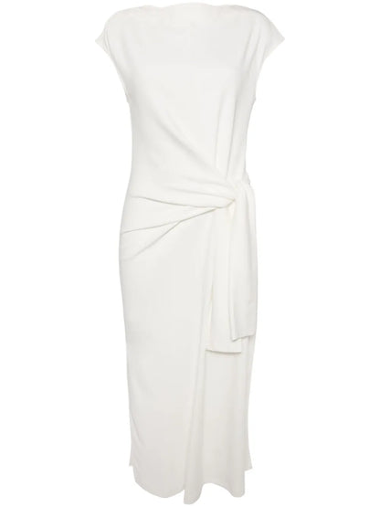 Knot-Detail Sleeveless Cotton-Jersey Midi Dress