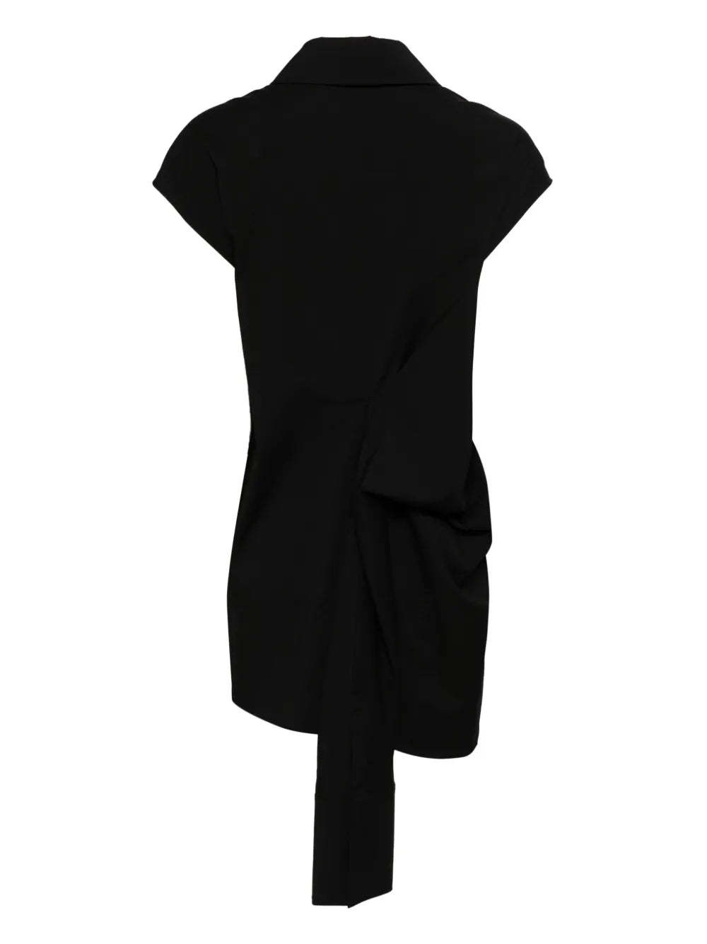 Knot-Detail Stretch Shirt Dress