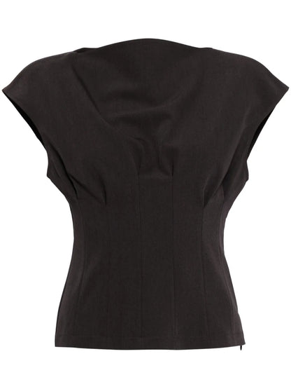 Ruched-Detailing Sleeveless Top