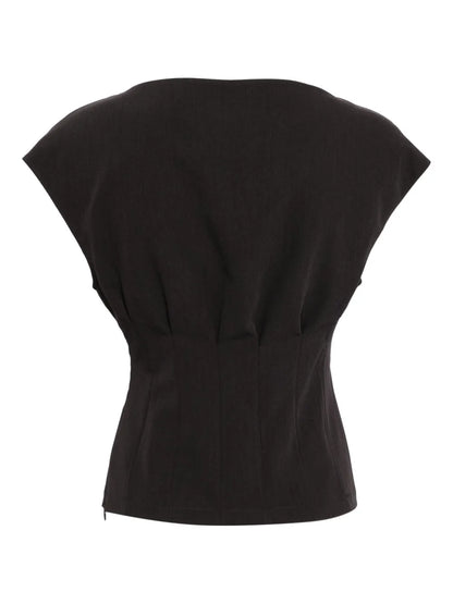 Ruched-Detailing Sleeveless Top
