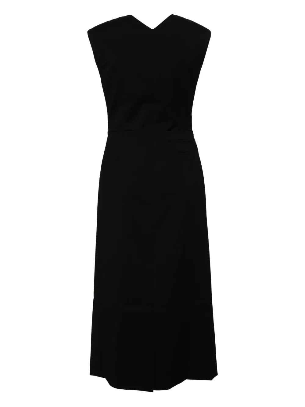 Layered Cropped Front Vest Panel Dress