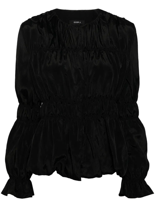 Ruched Single-Breasted Jacket