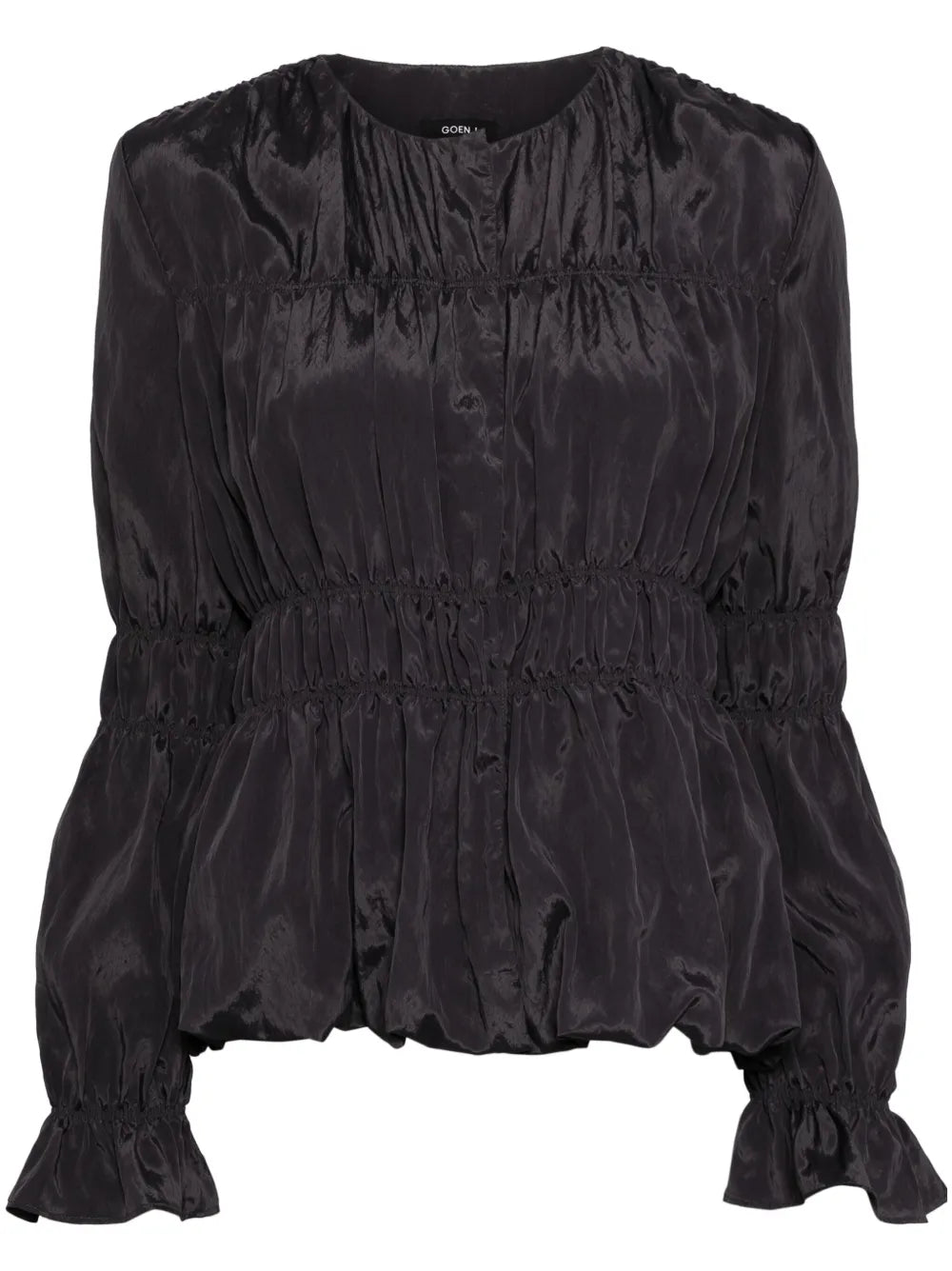 Ruched Single-Breasted Jacket