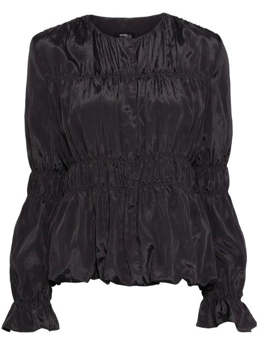 Ruched Single-Breasted Jacket
