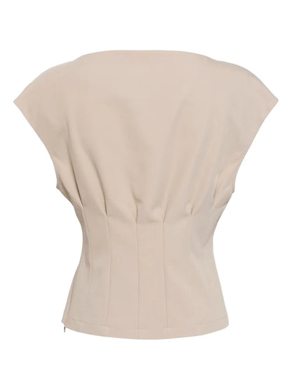 Ruched-Detailing Sleeveless Top