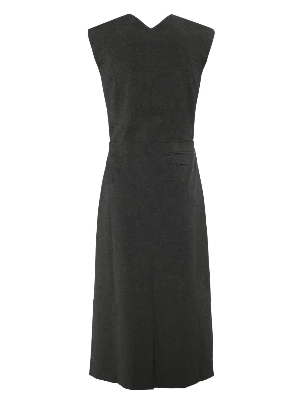 Layered Cropped Front Vest Panel Dress