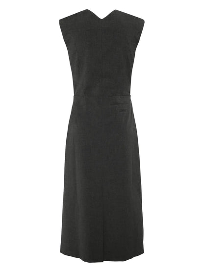 Layered Cropped Front Vest Panel Dress