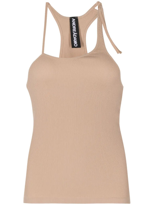 Asymmetric Ribbed Jersey Tank Top