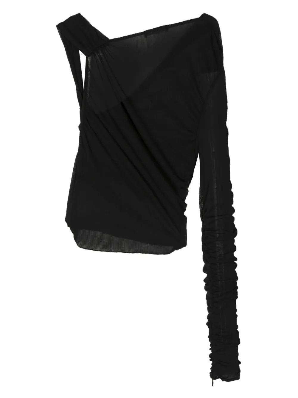 Asymmetric Ribbed Jersey Top