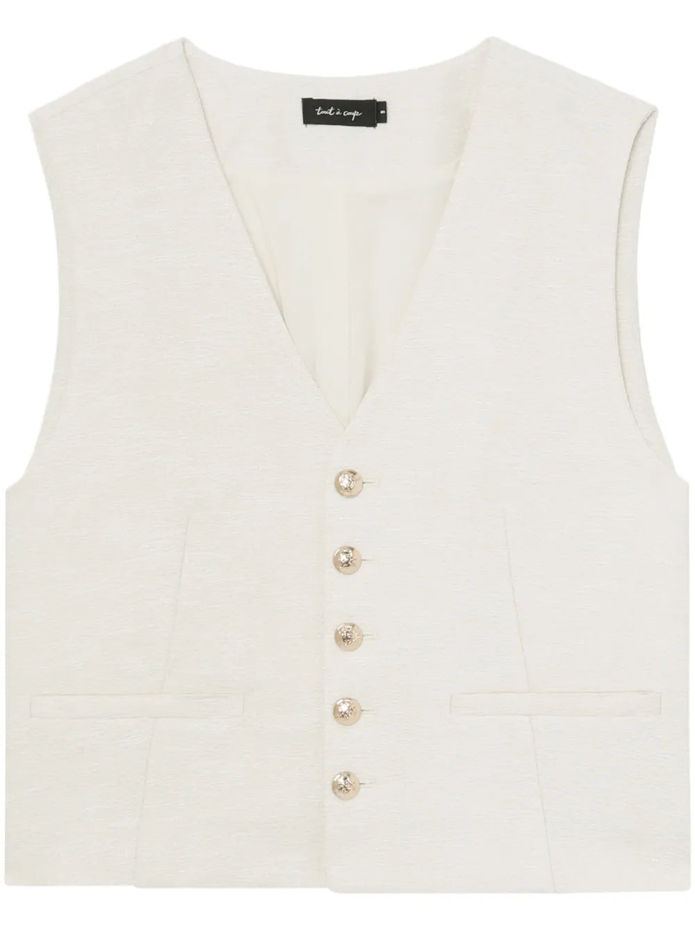 Button-Up Textured Waistcoat