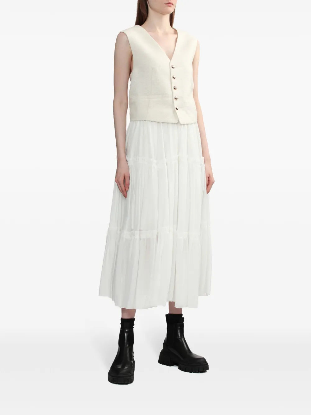 Button-Up Textured Waistcoat