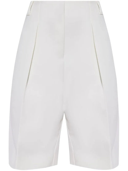 High-Rise Pleated Tailored Shorts