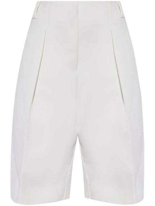 High-Rise Pleated Tailored Shorts