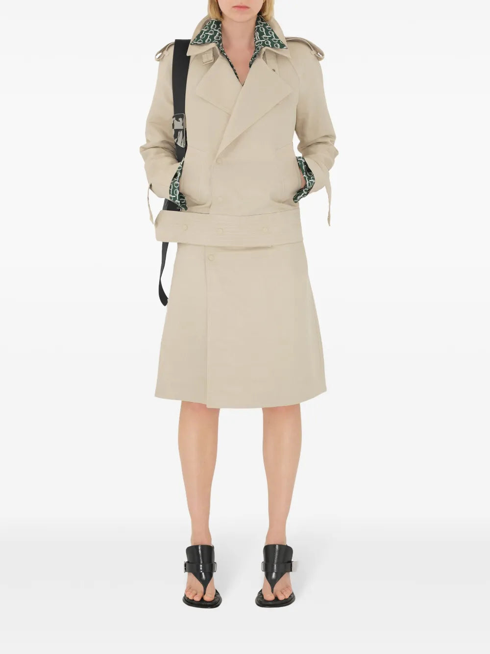 Off-Centre Canvas Trench Jacket