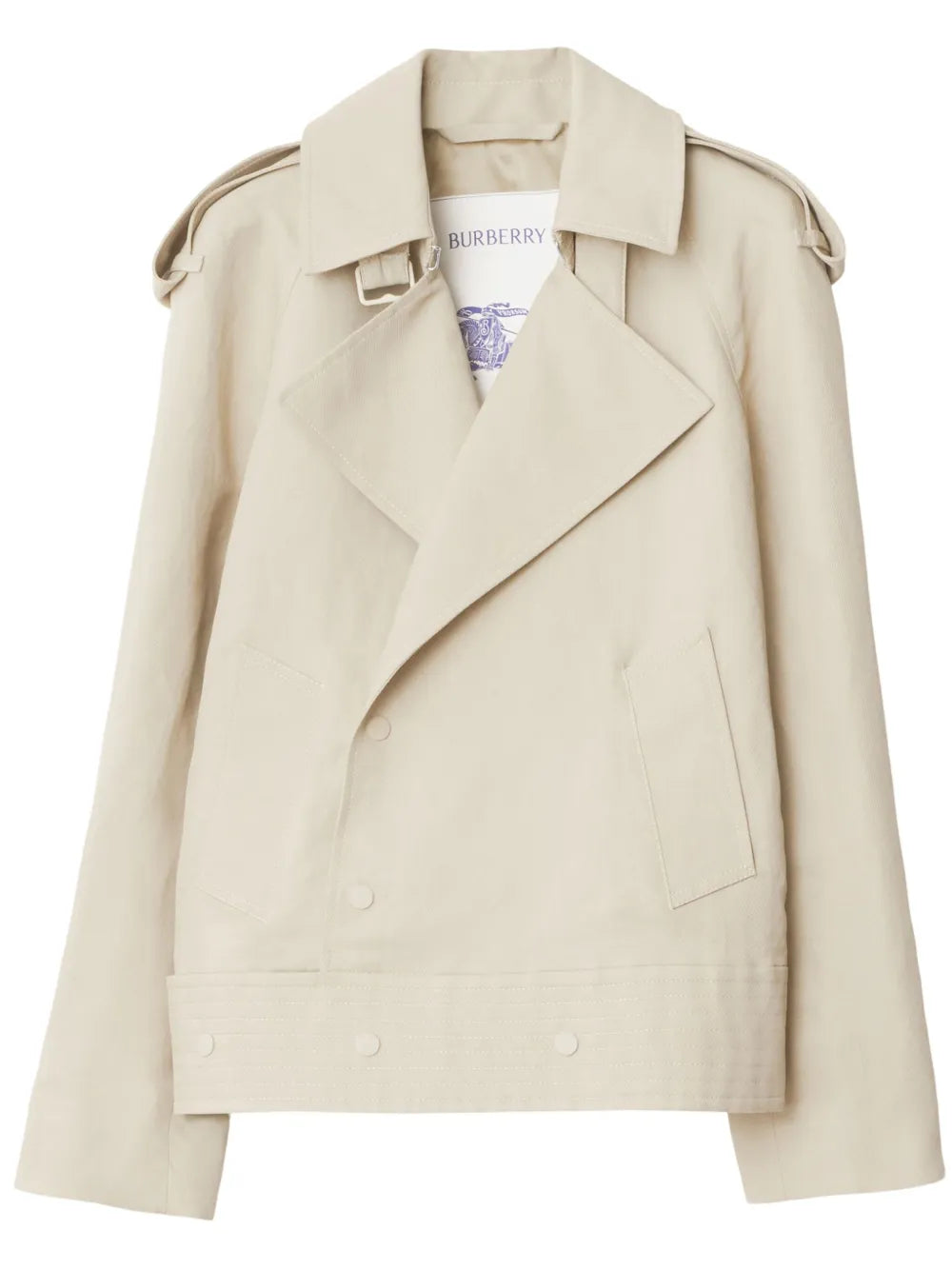 Off-Centre Canvas Trench Jacket