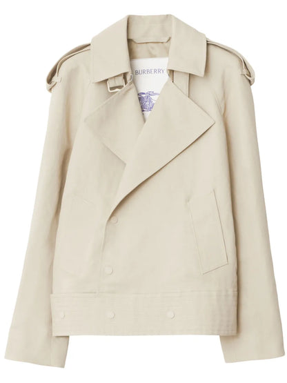 Off-Centre Canvas Trench Jacket