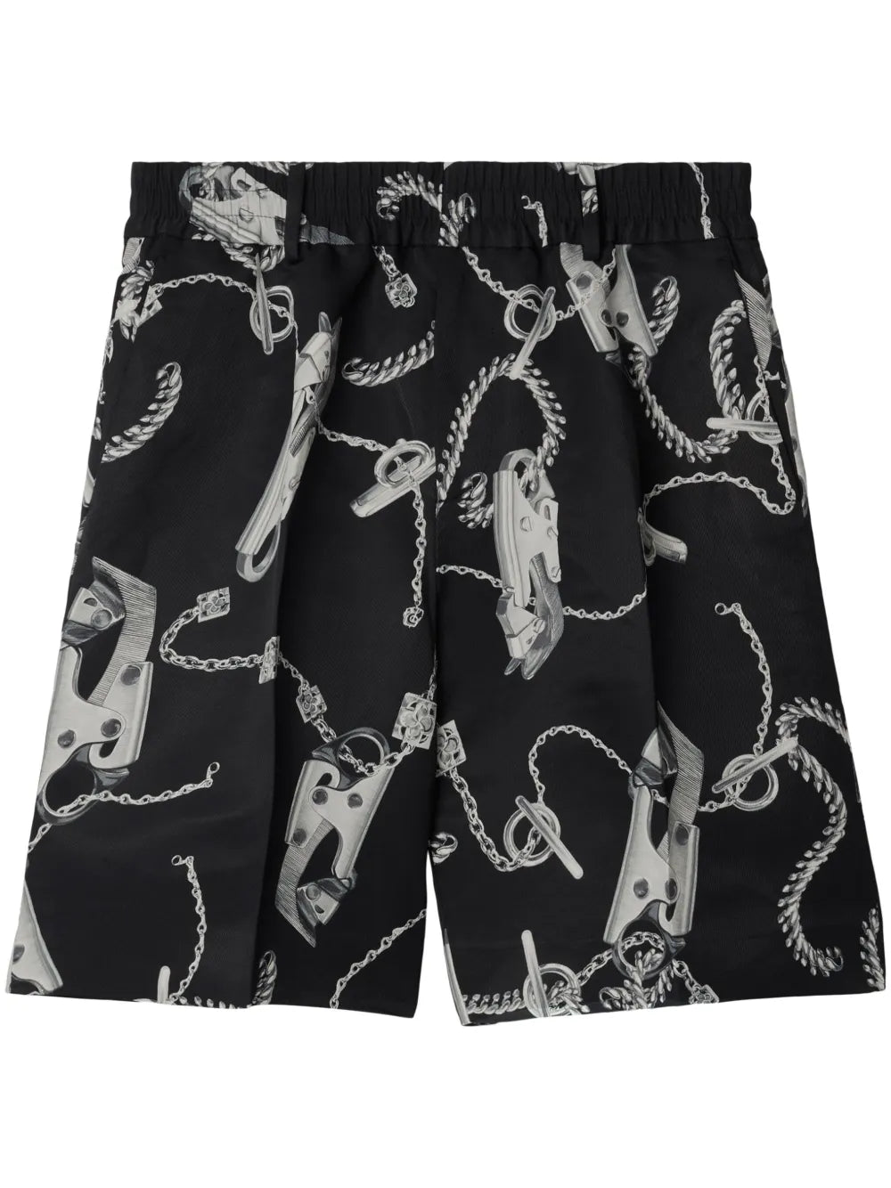 Chain Link-Print Straight-Leg Shorts