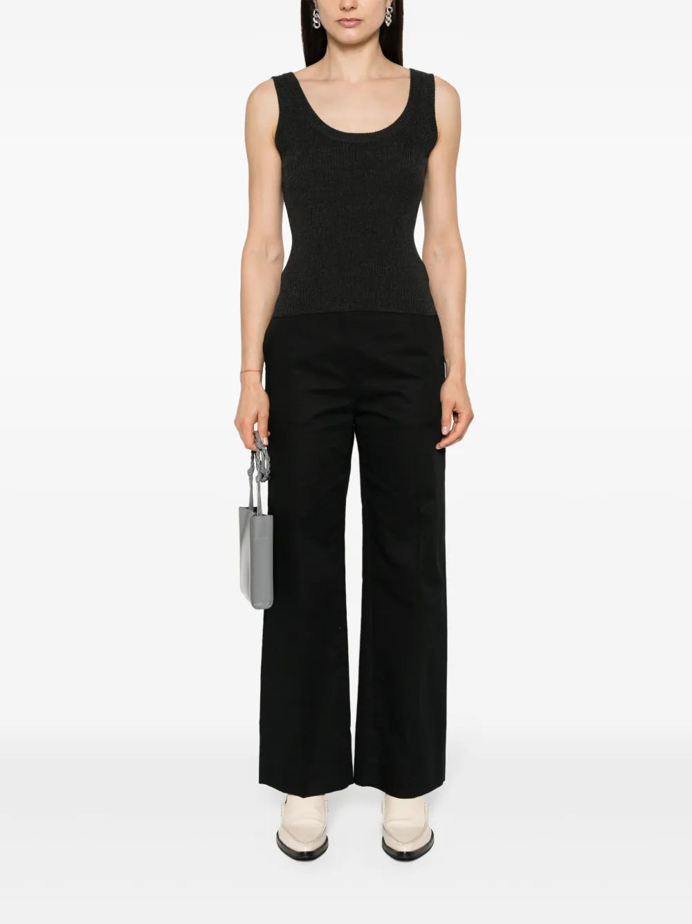 Monili-Chain Ribbed-Knit Top
