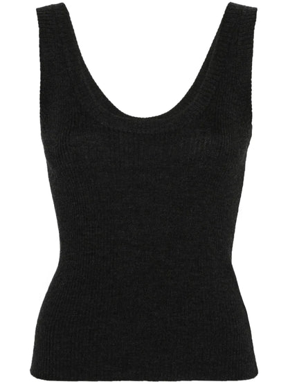Monili-Chain Ribbed-Knit Top