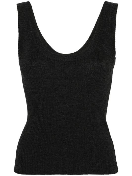 Monili-Chain Ribbed-Knit Top