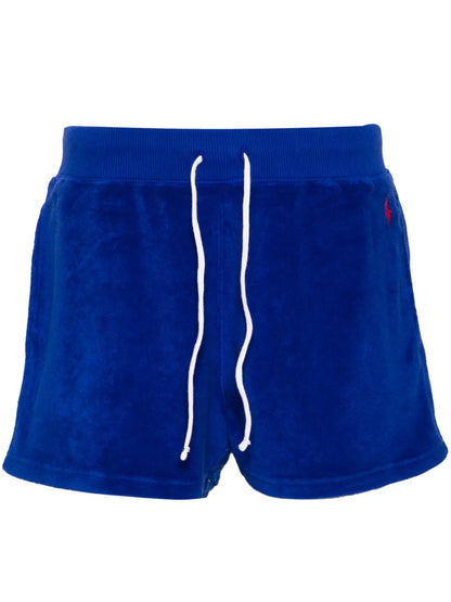 Pony-Embroidered Towelling Mini Shorts