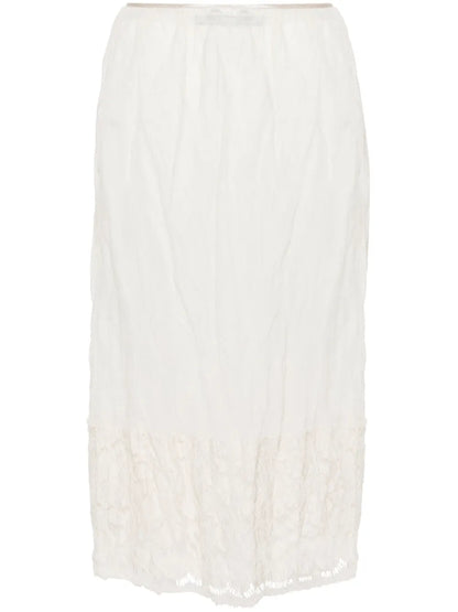 Floral-Lace Slip Skirt