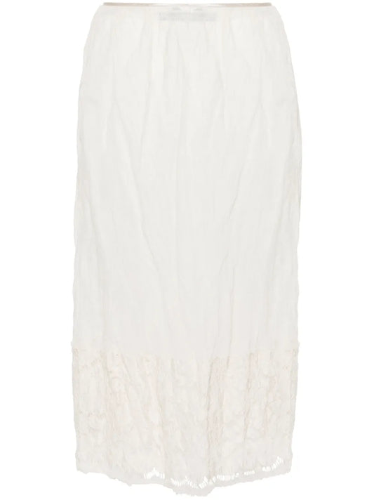 Floral-Lace Slip Skirt