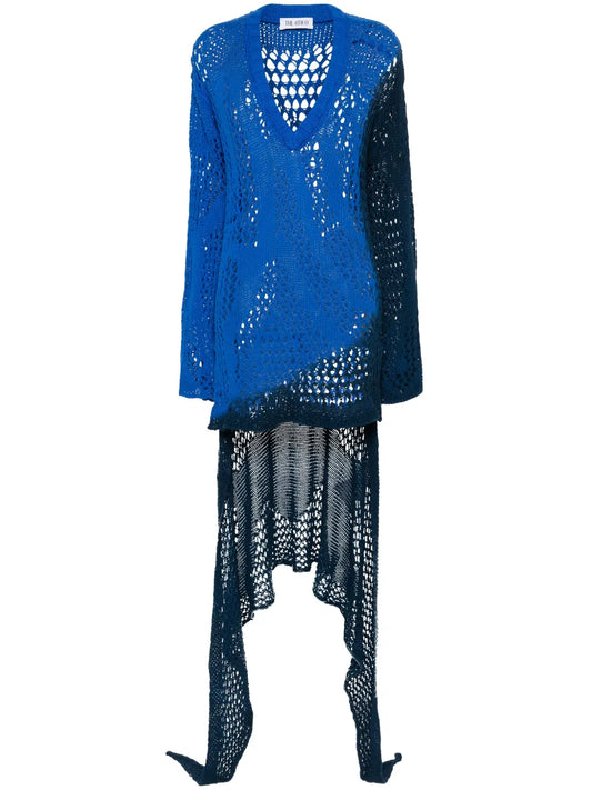 Crochet-Knit High-Low Dress