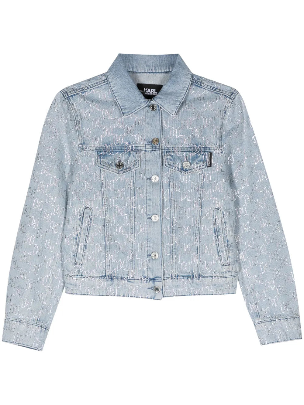 Rhinestones-Monogram Denim Jacket