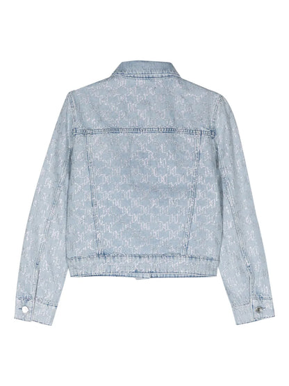 Rhinestones-Monogram Denim Jacket
