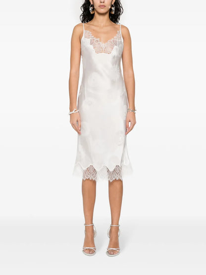 Cymatics Floral-Jacquard Slip Dress