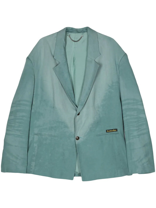 Bleached-Effect Poplin Blazer